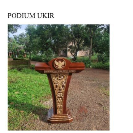 Podium Ukiran Kayu Dengan Logo