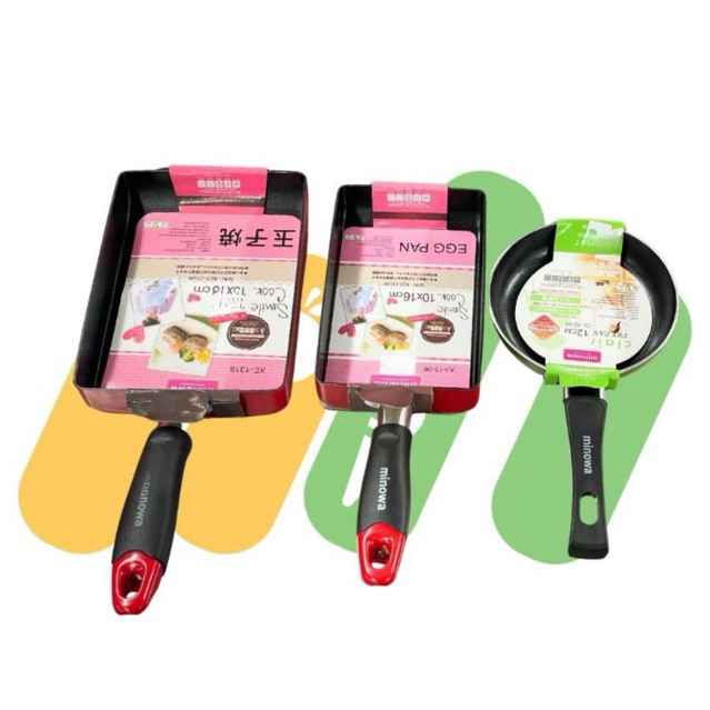 TEFLON MINI BULAT MINOWA / WAJAN TEFLON PERSEGI MINOWA / TEFLON PENGGORENGAN TELUR