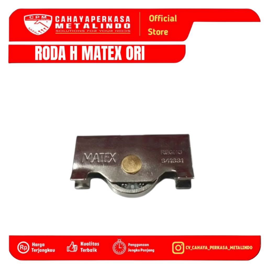 Roda H besar matex ORI Roda etalase kaca matex