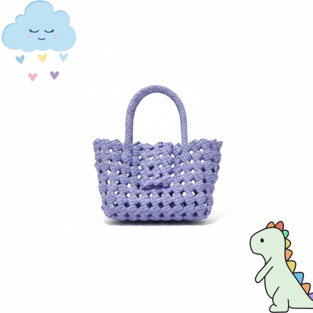 Tas Belanja Anyaman Jali Premium  - Tas Selempang - Tas Bahu Anyaman Plastik - Woven Sling Bag