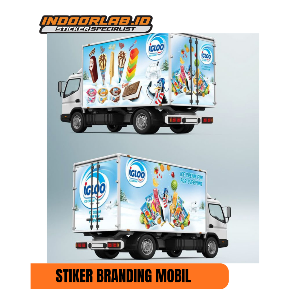 Cetak/Print Stiker Branding Motor/Mobil Vinyl Putih