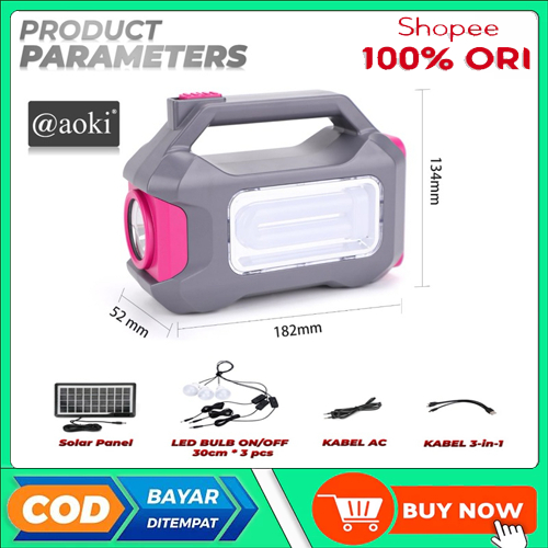 Solar Lighting Mobil Power Sistem 8000 mAh / AOKI AK-1101 / AK-1100 Power Bank Multi Fungsi Murah