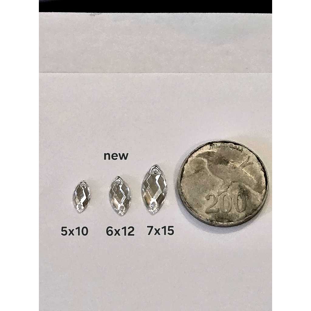 Payet / Diamond Kristal Akrilik Jahit Grade A Mata/Sampan 6X12, 100 pcs