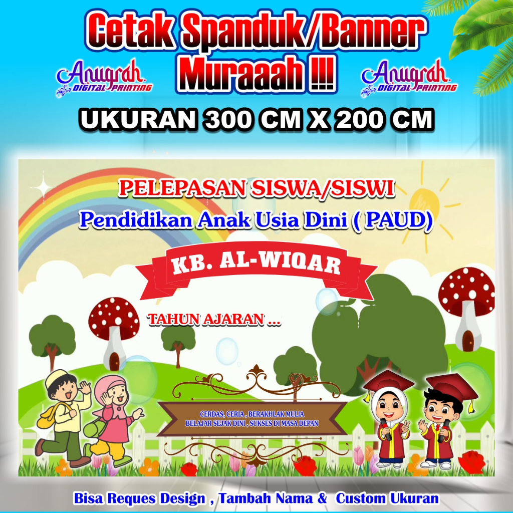 Spanduk Banner Wisuda Ukuran 3 meter x 2 meter