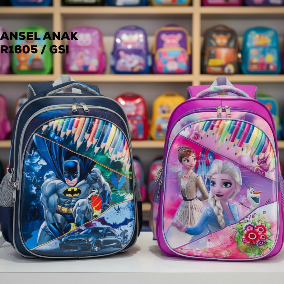 MMSTORE - Tas Ransel Anak Sekolah Karakter Bahan Bagus Tas Anak SD/TK Premium R1605
