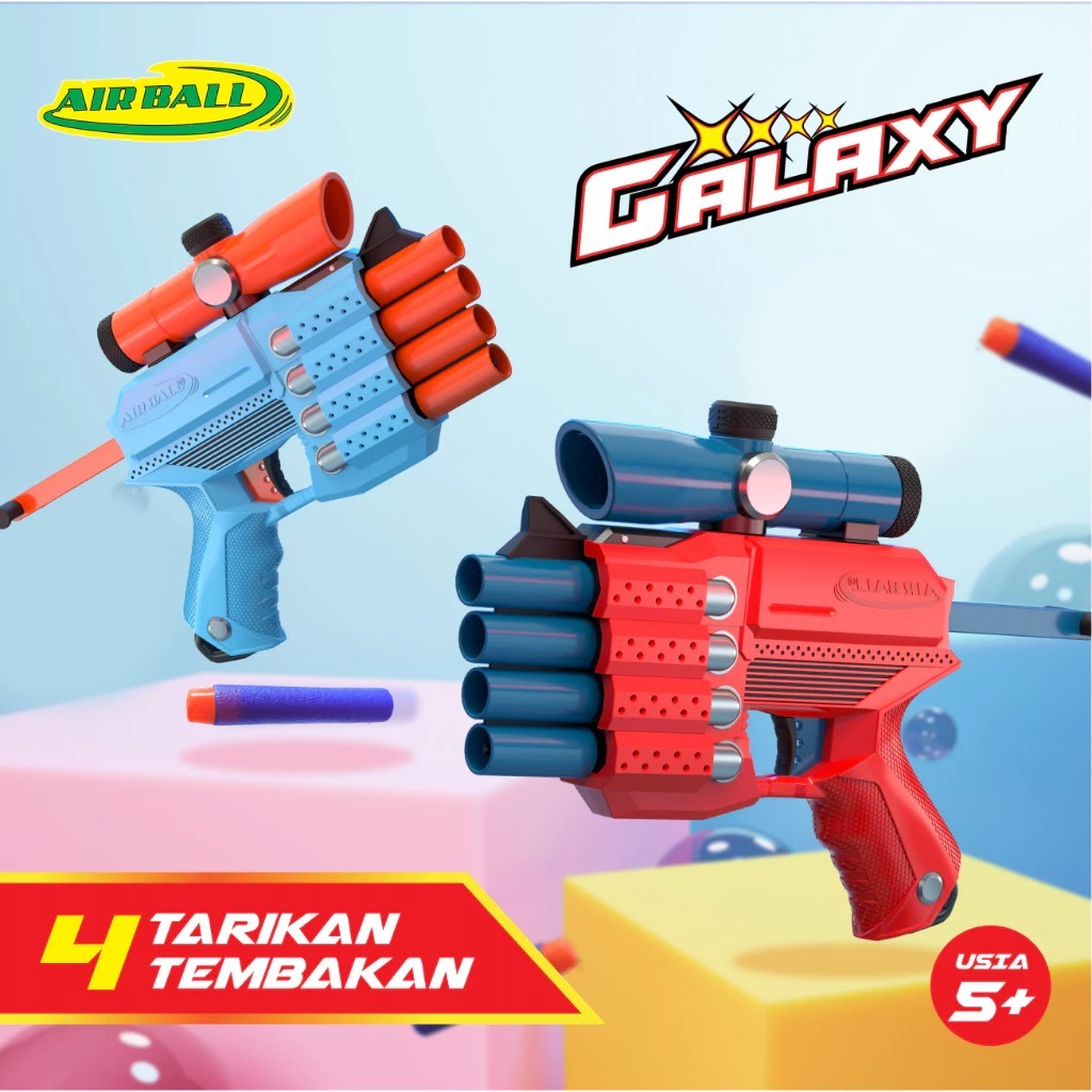 AIRBALL GALAXY Mainan Tembakan Peluru Busa Lembut Nerf Soft Bullet Mainan Tembak Tembakan Pistol Mai