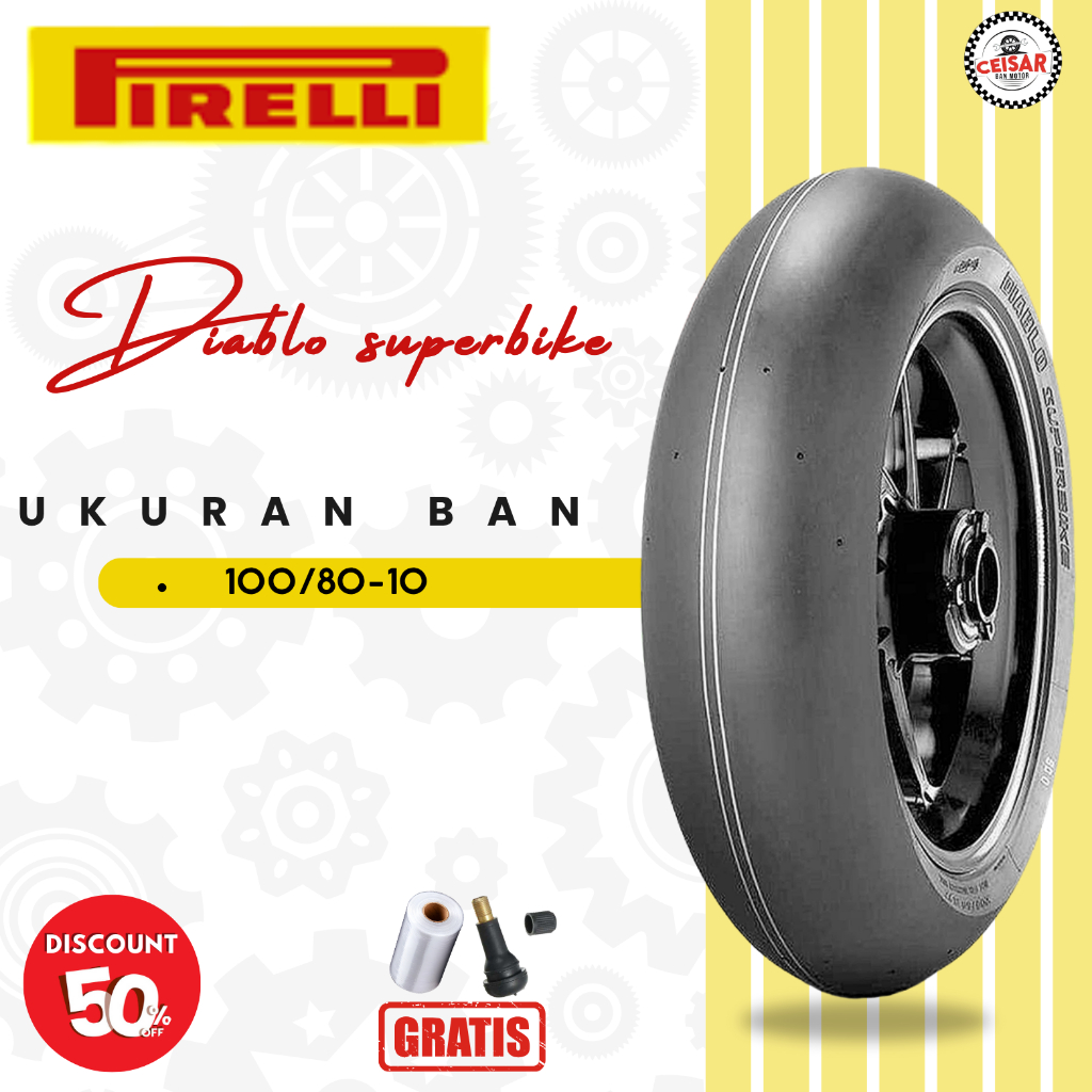 Ban Motor Slick PIRELLI DIABLO SUPERBIKE 100/80 Ring 10 Tubeless