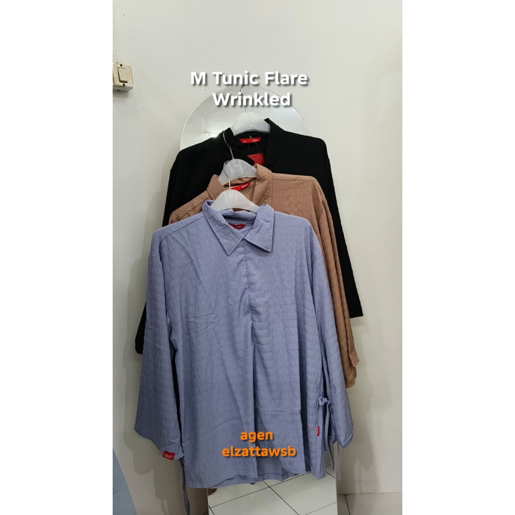 M tunic flare wrinkled dauky tunik dauky