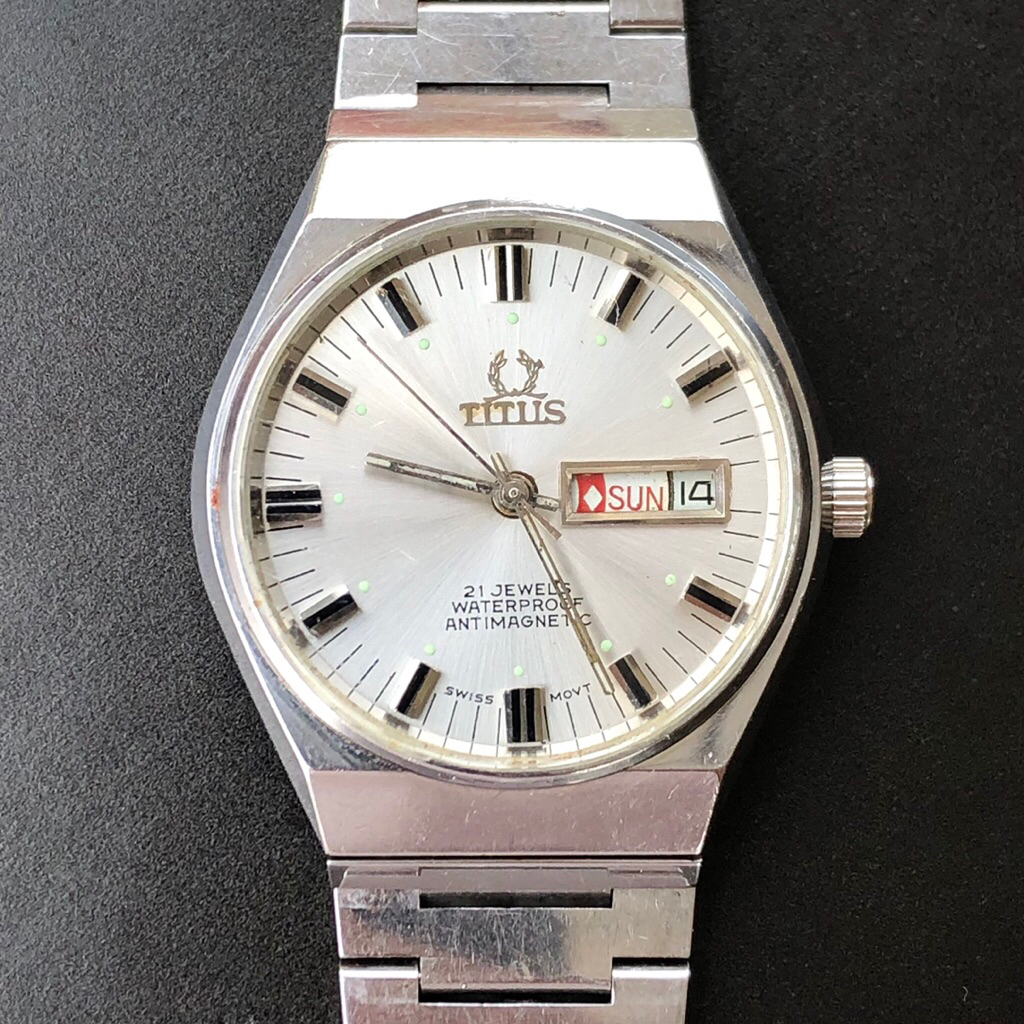 ARLOJI SWISS MADE TITUS / JAMTANGAN AUTOMATIC VINTAGE / JAMTANGAN ORIGINAL