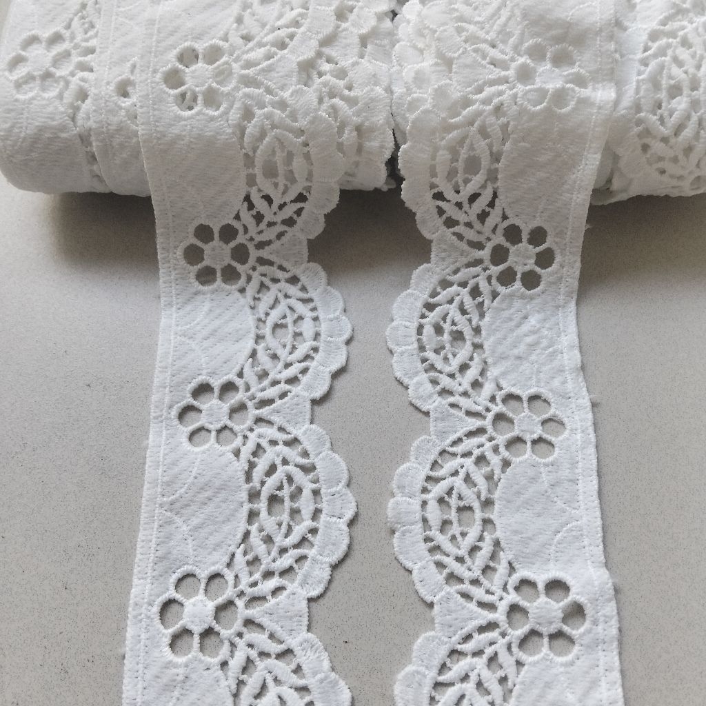 renda Prada lebar 5,5cm putih tulang