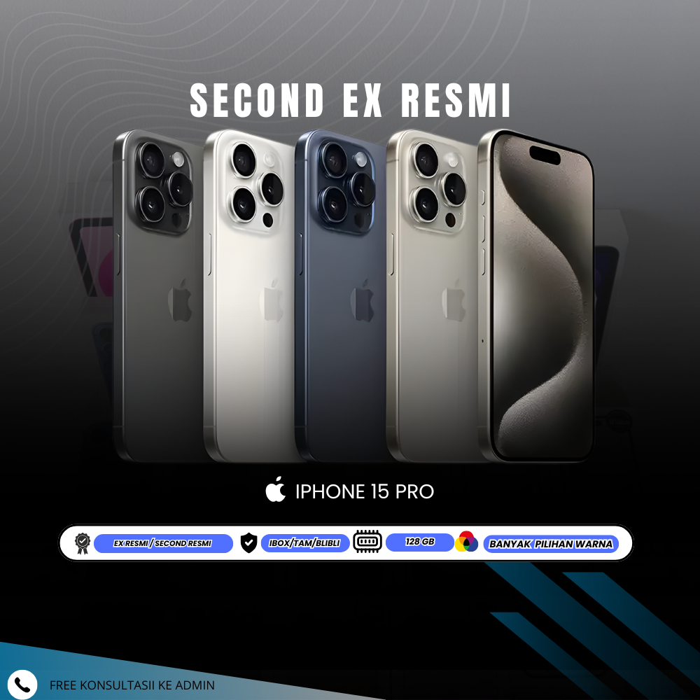 IPHONE 15 PRO 128GB | SECOND RESMI INDONESIA | EX IBOX