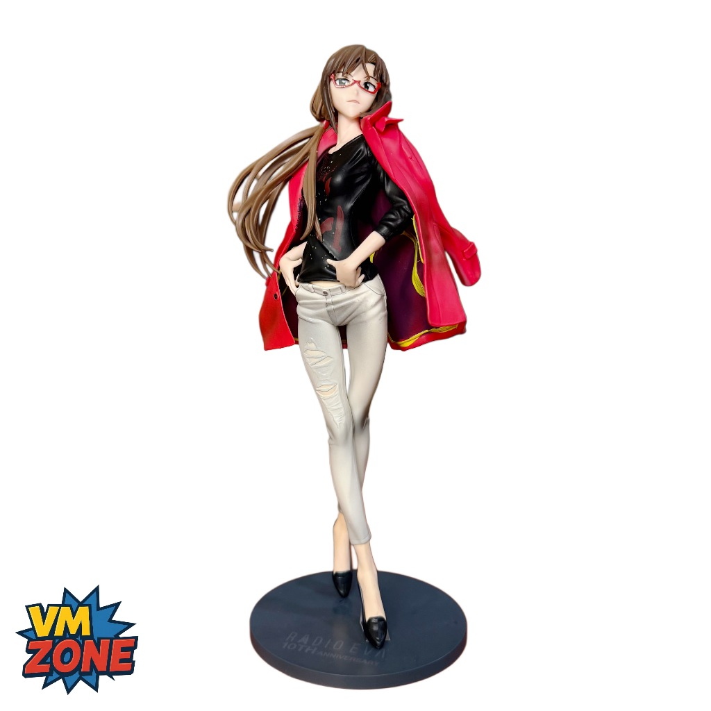 Figure Evangelion Mari Makinami Grey and Red Jacket pose Standing 25CM PVC Action Figure