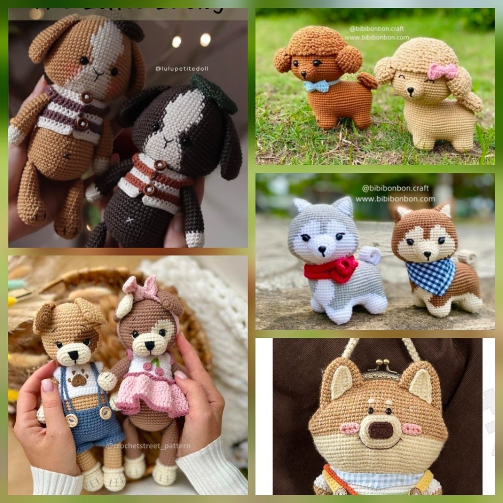 pola pdf amigurumi DOG anjing husky