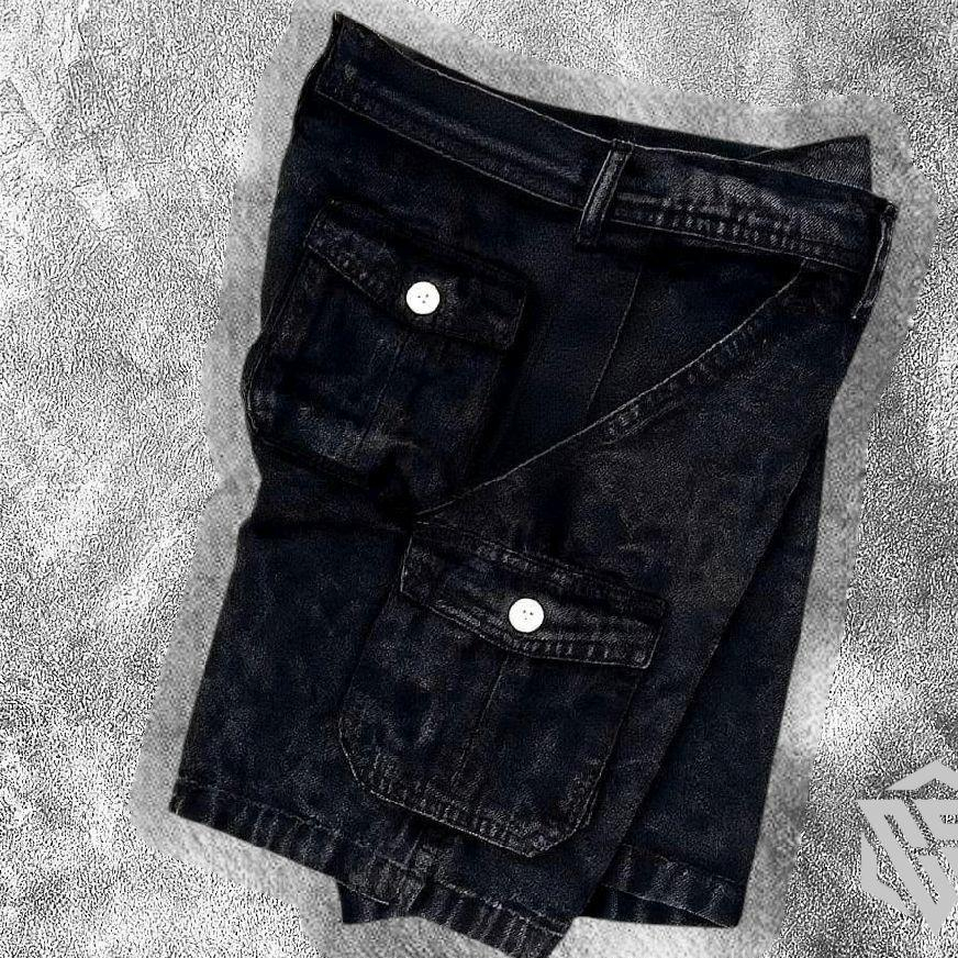 Celana Cargo Pendek Jeans Washing Snow Basic Denim Pdl Boardshort