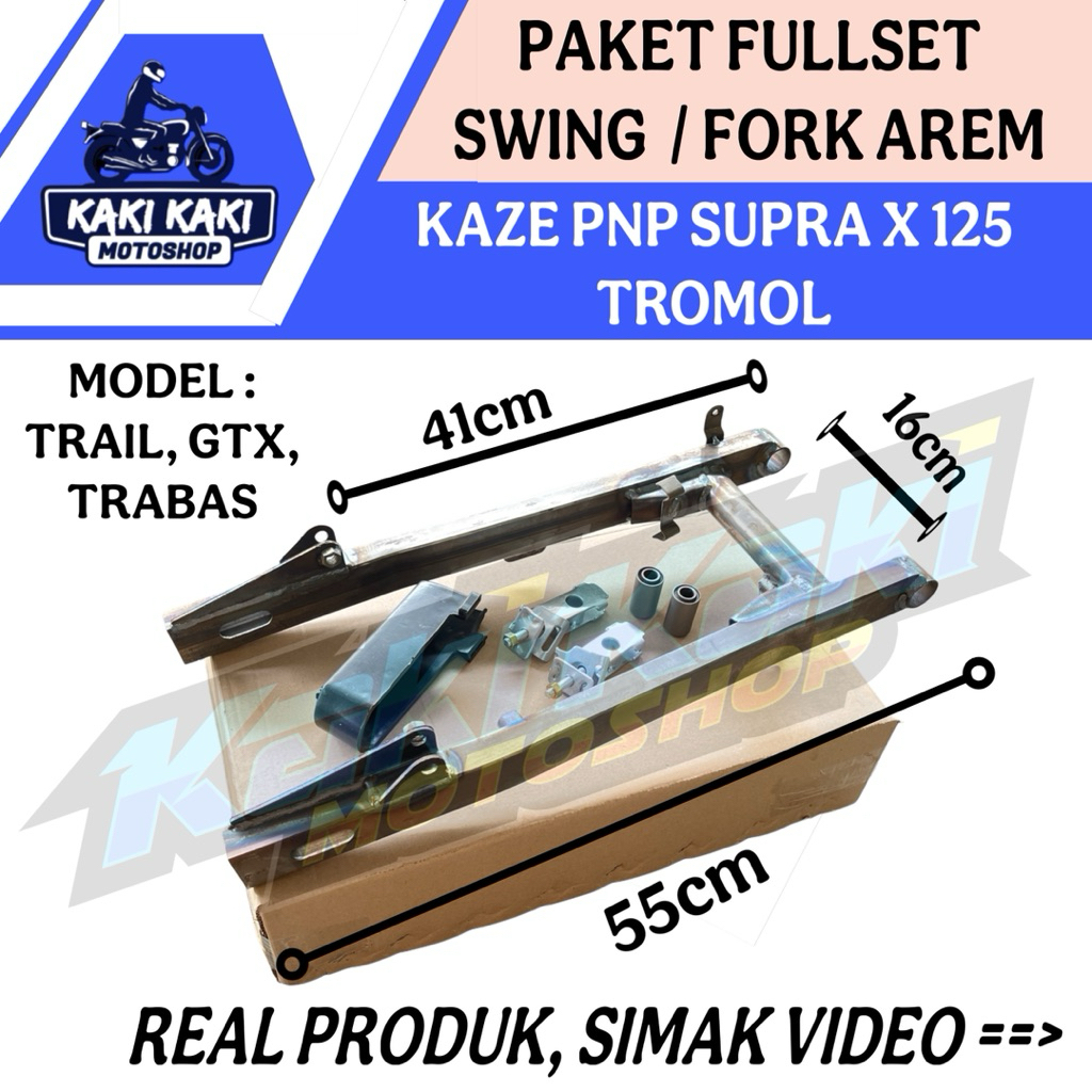 Fork Swing Arm Arem Lengan Ayun Trail Gtx Trabas model Kaze Supra x 125 Lama Karbu Mentah Fullset