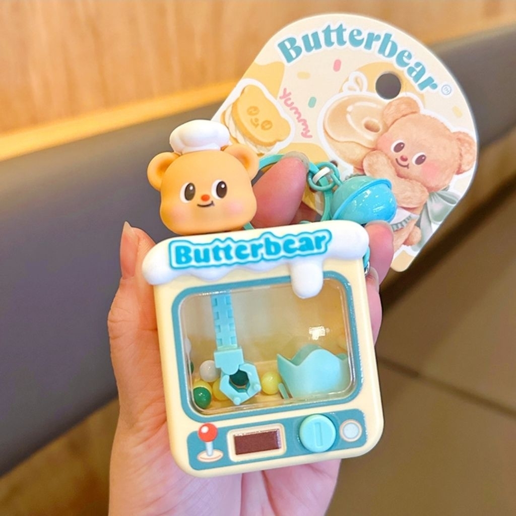 BUTTERBEAR Mesin capit mini Gantungan Kunci claw machine Ball Grabber Mainan Mesin Capit Bola kecil 