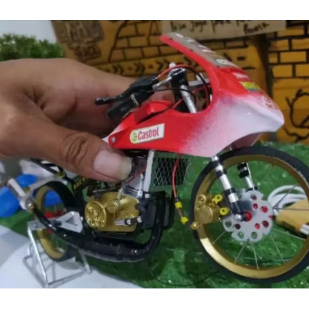 diecast miniatur motor dragbike Thailand Kawasaki ninja rr old