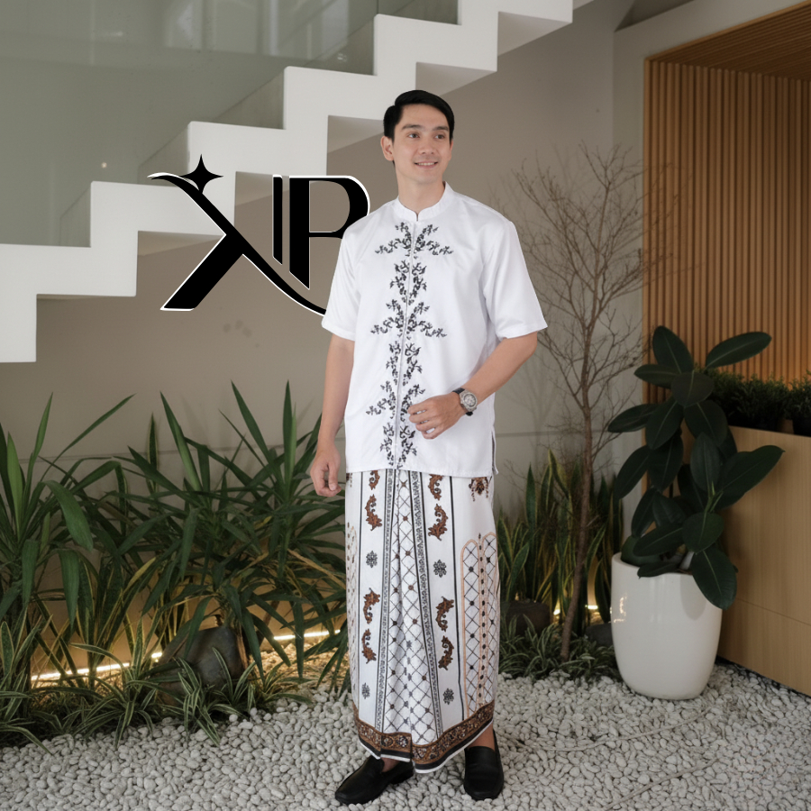 Koko Sarimbit Keluarga Ayah Anak Edisi Putih Lebaran - Baju Muslim Bordir Premium