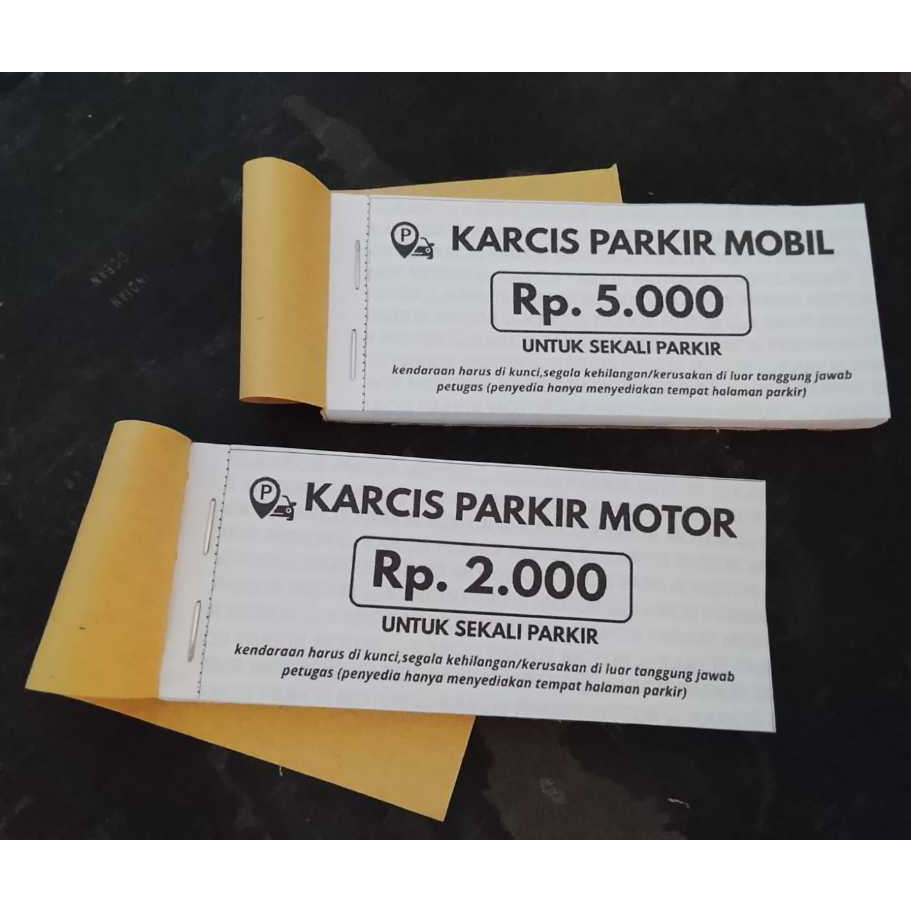 KARCIS PARKIR MOTOR KARCIS SATUAN | KARCIS CUSTOM NAMA BAHAN HVS 1 BUKU ISI 50 LEMBAR