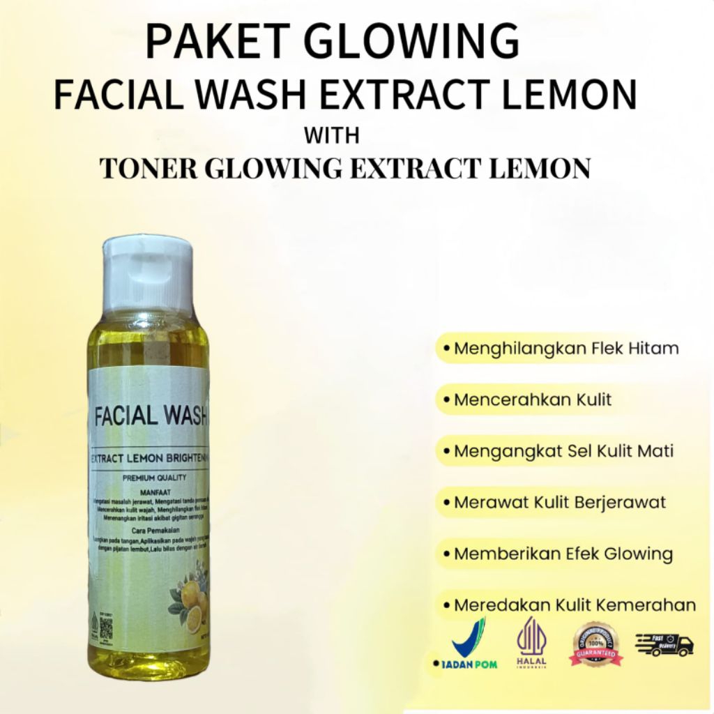 [BPOM] PAKET GLOWING Lemon toner & FW Lemon