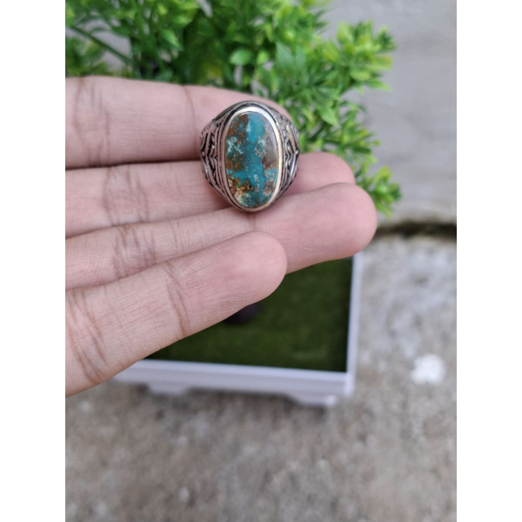 Pirus Persia Warna Biru Motif Tapak Jalak