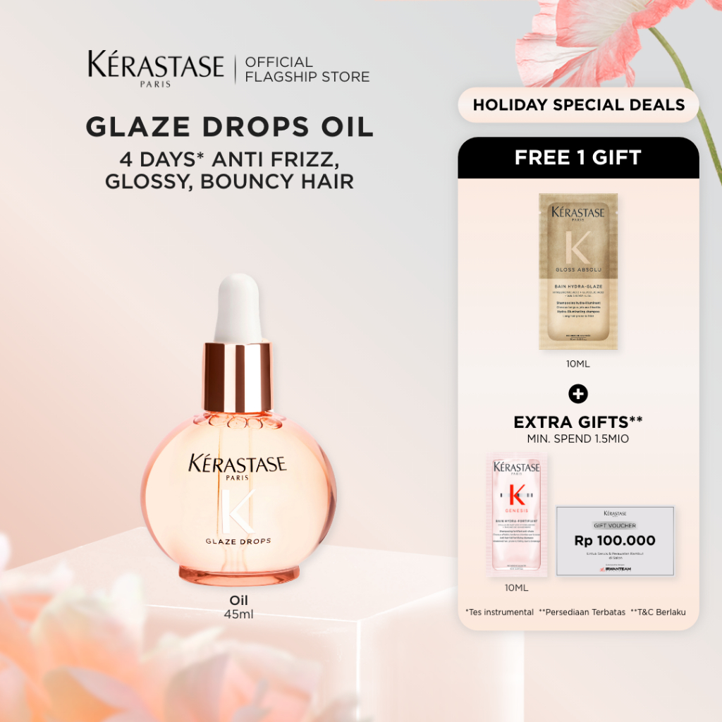 Kerastase Gloss Absolu Glaze Drop Hair Oil 45ml - Hair Oil untuk Rambut Glossy dan Bouncy