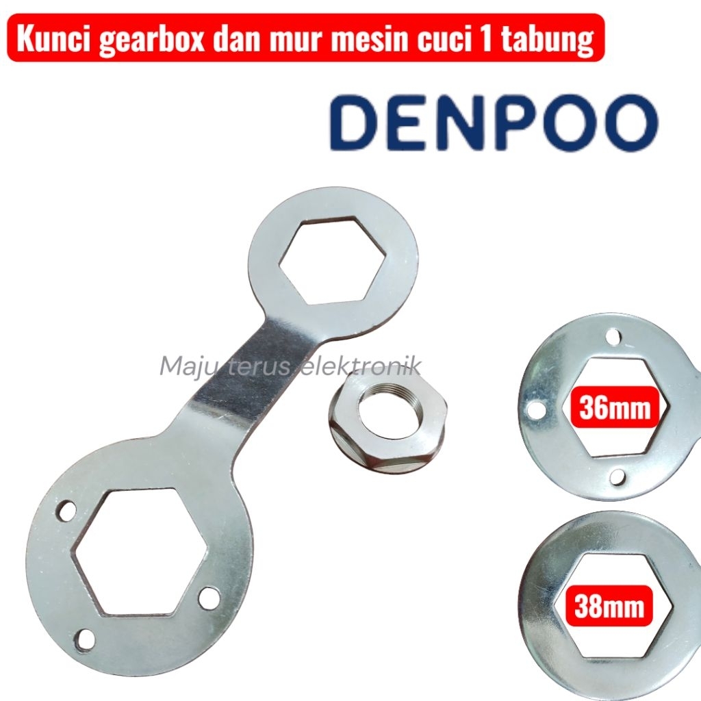 Kunci mur gearbox mesin cuci Denpoo 1 tabung top loading