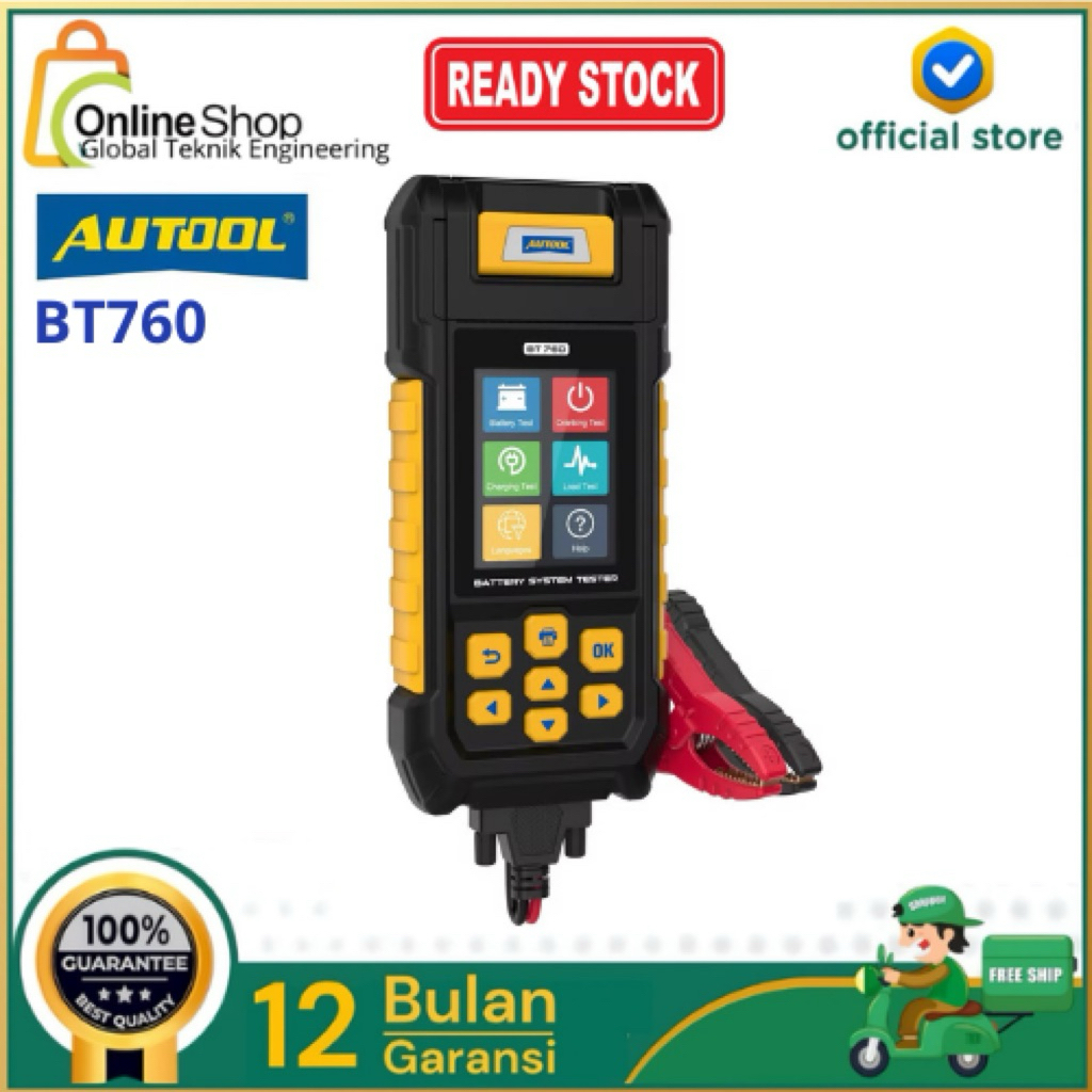 AUTOOL BT760 Alat Tester Test Aki Mobil Motor + Printer Thermal