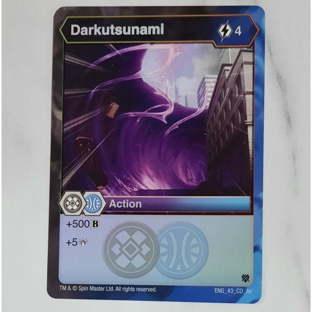 Kartu Bakugan Darkutsunami darkus aquos action card spin master