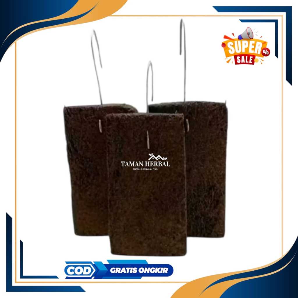 media papan pakis lempeng - media tempel anggrek - lebar 12, panjang 22, tebel 2,5cm + kawat