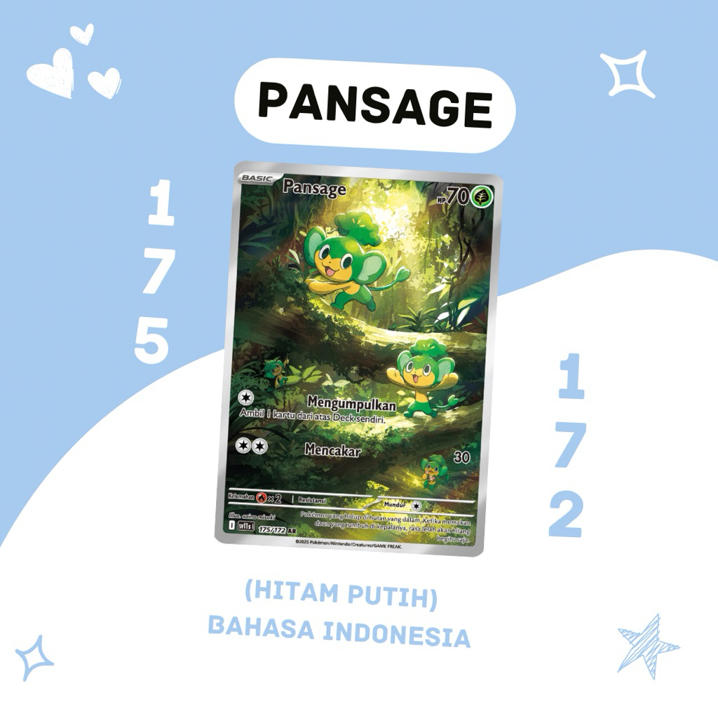 Pansage AR SV11S 175/172 Pokemon TCG Indonesia