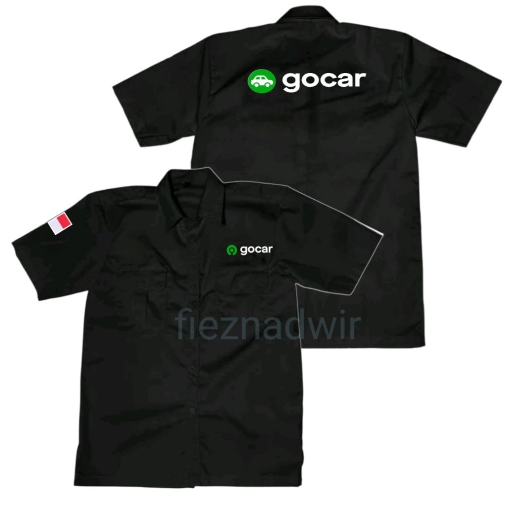 kemeja gocar baju lengan pendek/panjang gocar