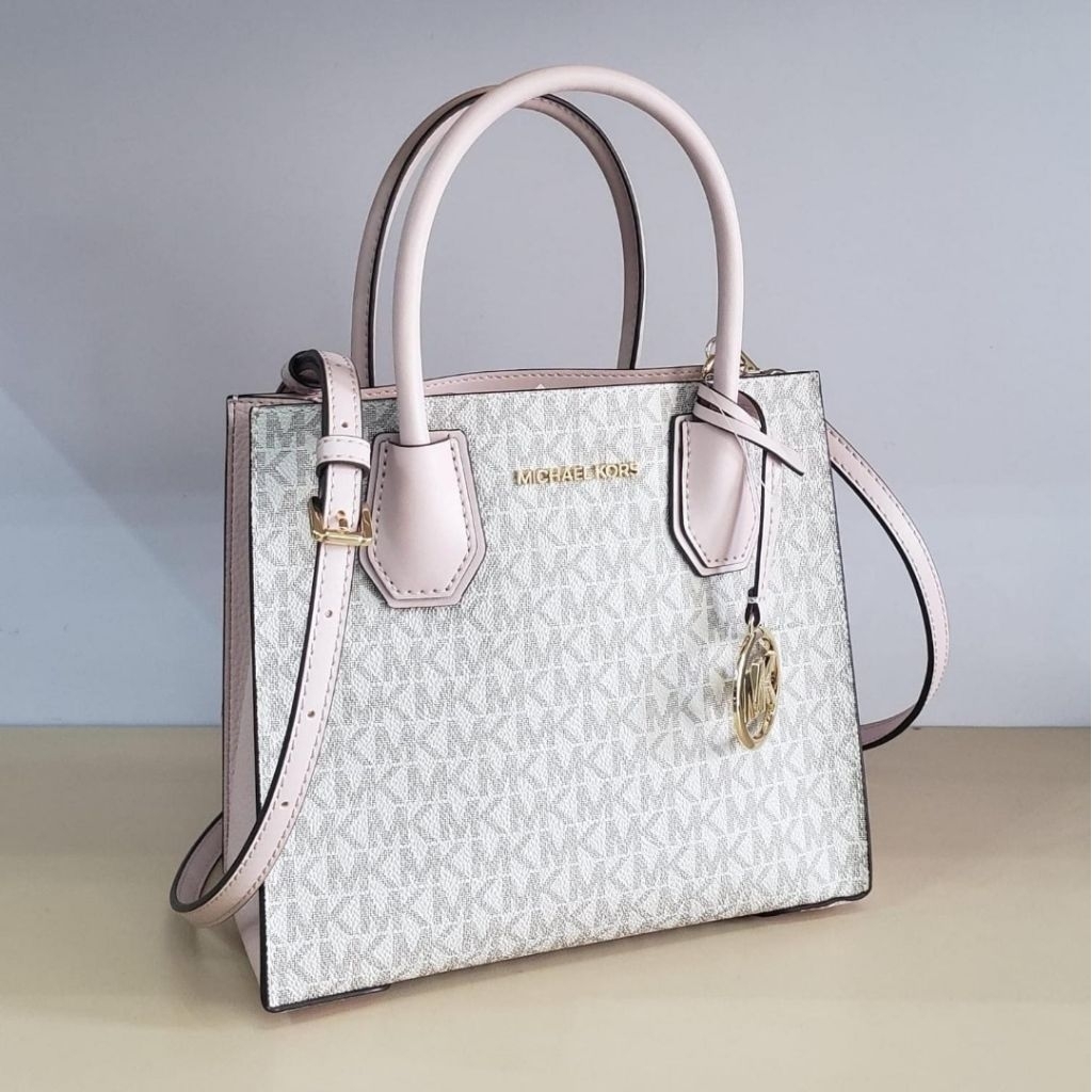 Ready Mk Mercer Md Messenger Leather, 35S1GM9M2L. 22x19x10cm, Powder Blush Multi