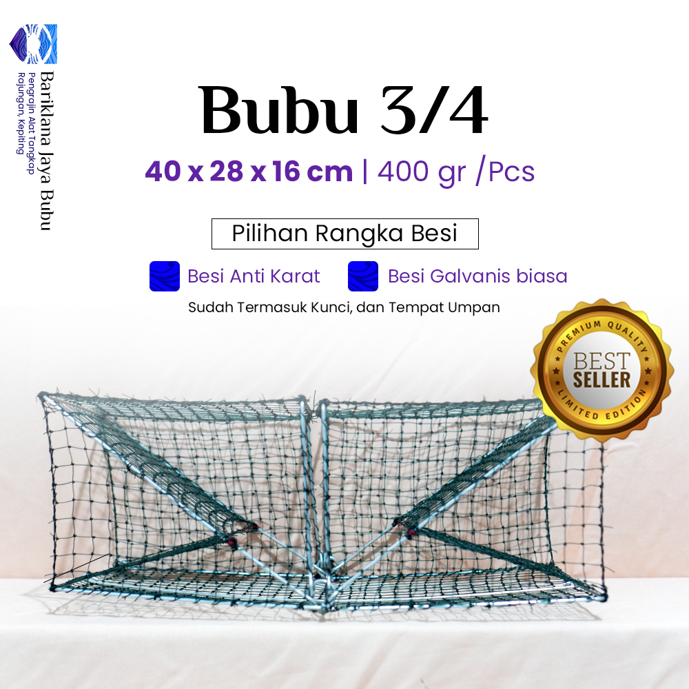 Bubu Kepiting Ukuran 40 cm besi anti karat super awet