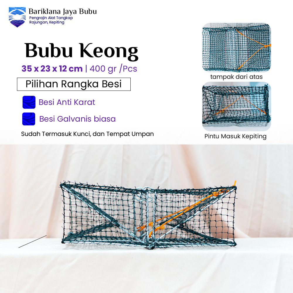 Bubu Kepiting Rajungan Anti Karat Ramah Lingkungan ukuran 35 cm