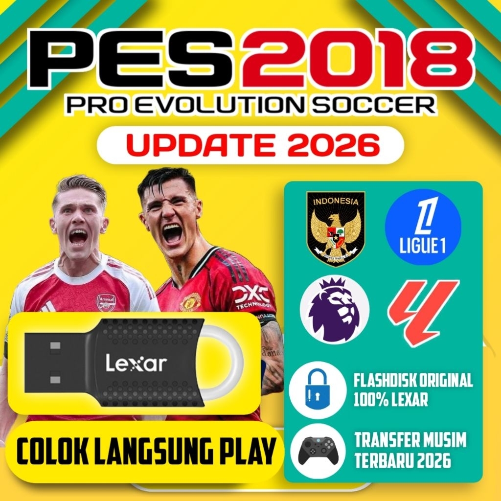 FLASHDISK LEXAR ISI GAME PES 2018 UPDATE TERBARU PATCH 2026 GAME PC