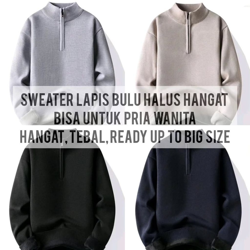 Sweater Lapis Bulu Halus Hangat Pria Wanita