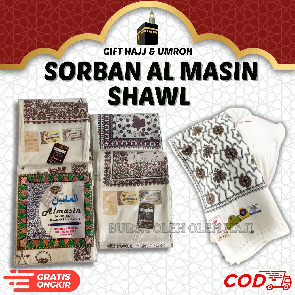 SORBAN ALMASIHN SHAWL 1 PCS SORBAN SYAL SORBAN PANGJANG SORBAN LAKI LAKI SORTAN DEWASA SORBAN BATIK 