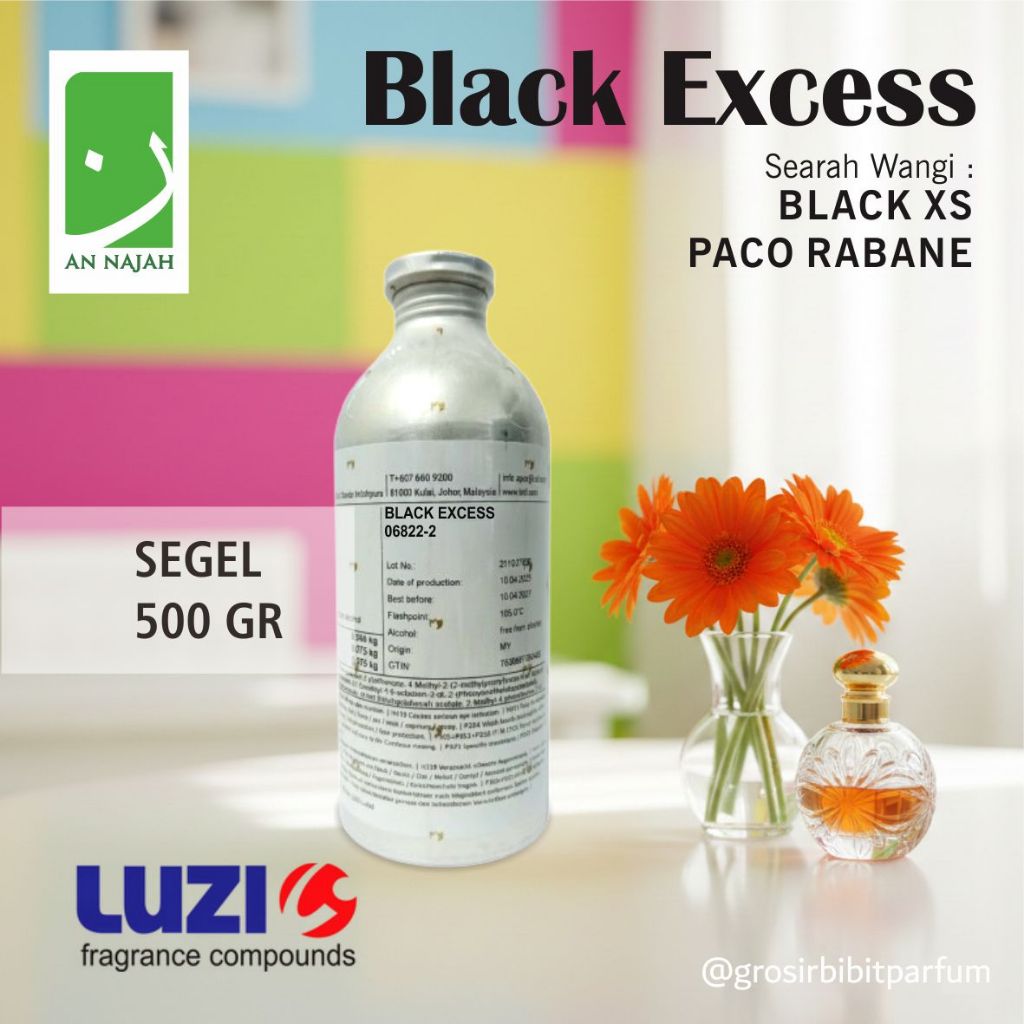 BLACK EXCESS | Searah Wangi PR Black XS | Luzi | 500gr Segel