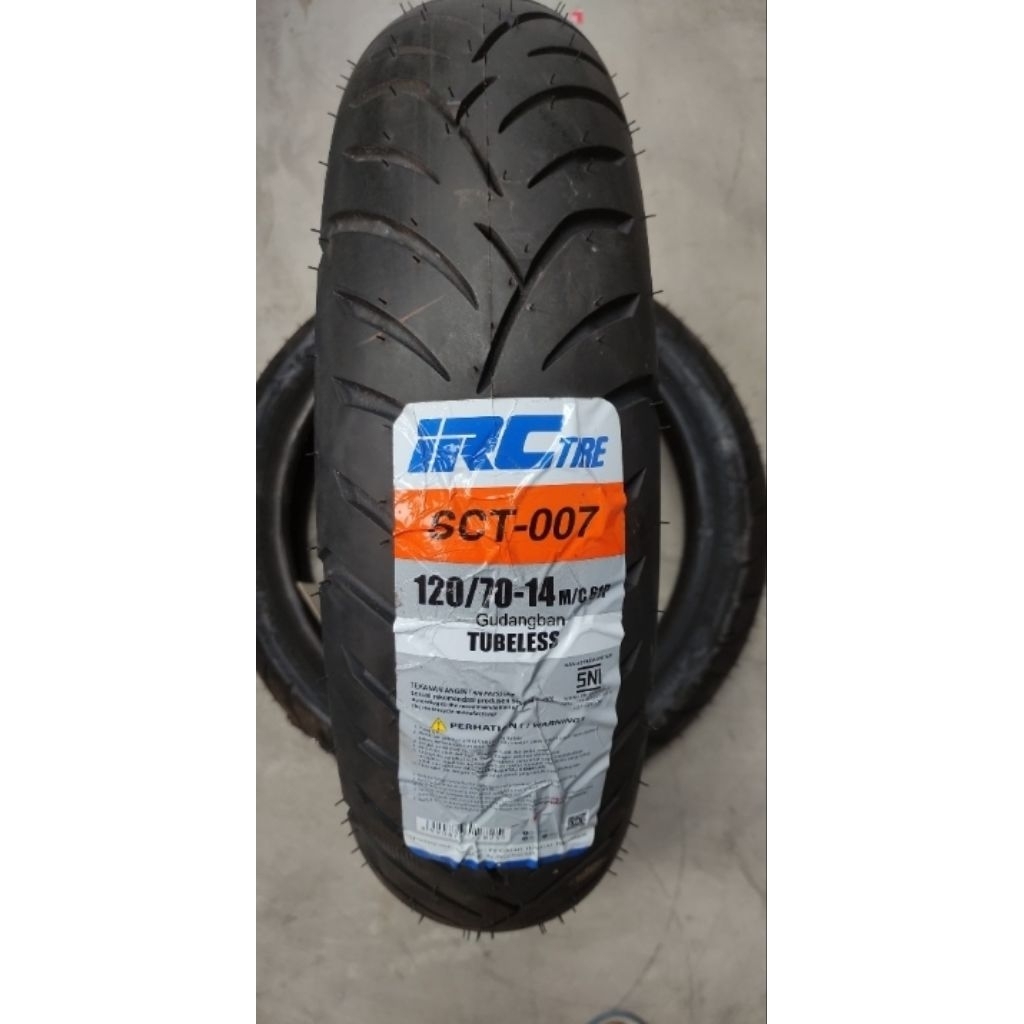 BAN TUBELESS UKURAN 120/70-14 MERK IRC  ban belakang PCX 150 VARIO 160 ORI PRODUKSI TERBARU