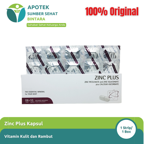 Zinc Plus Genero - Zinc Picolinate dan Gluconate - Vitamin Kulit Rambut
