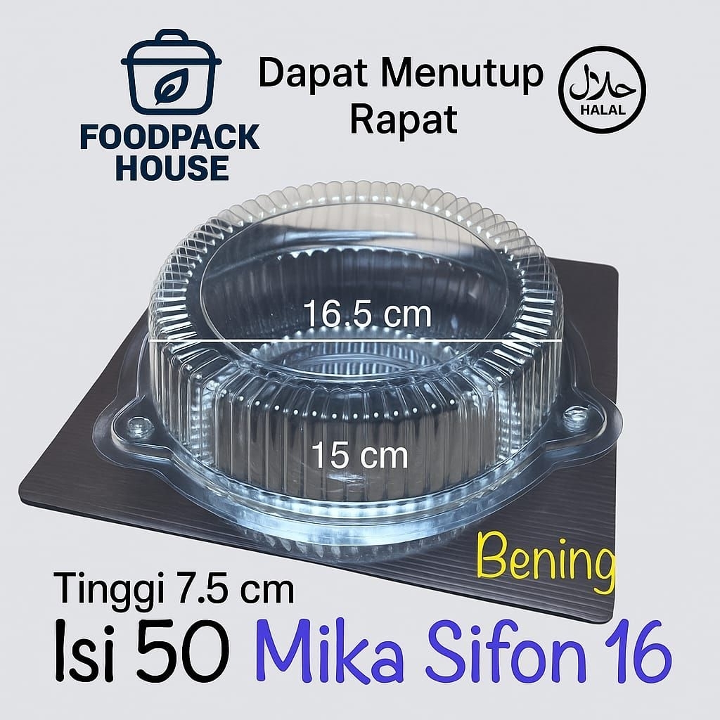 Mika Bolu Sifon 16 MC - Mika Bolu TX16 Isi 50 Pcs - Mika Bulat 16 CM Chiffon-16