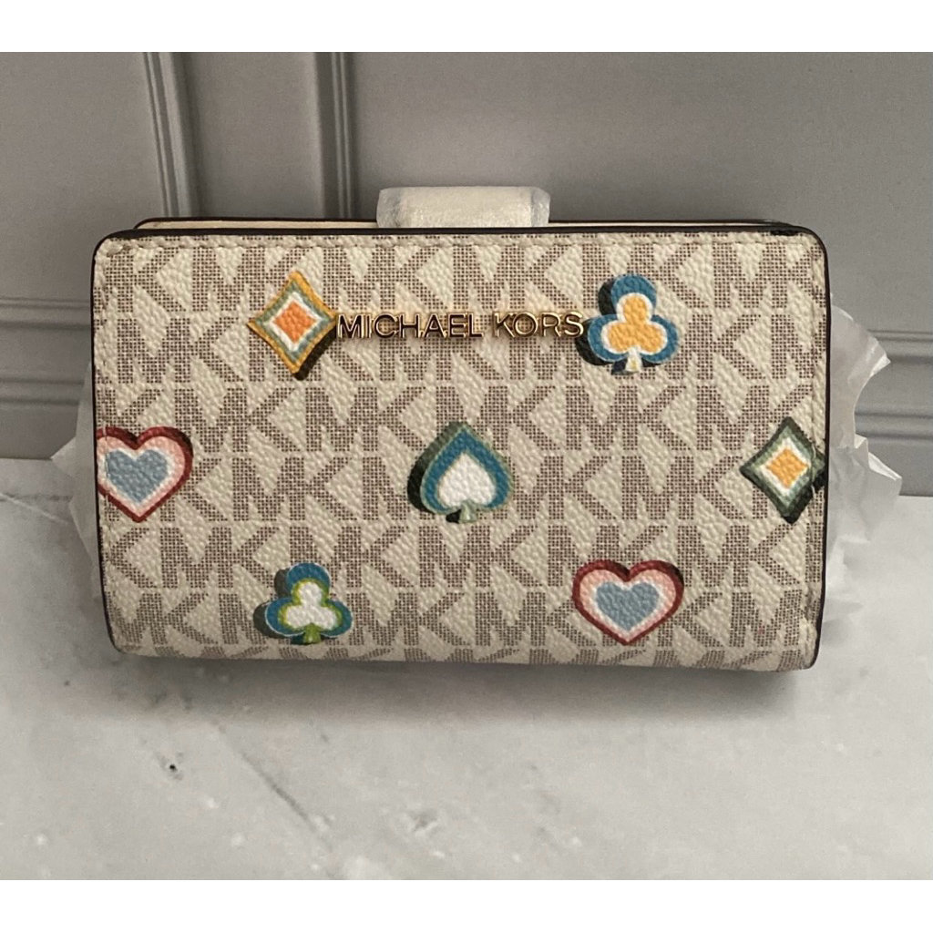 MK kors jet set printed logo wallet bifold