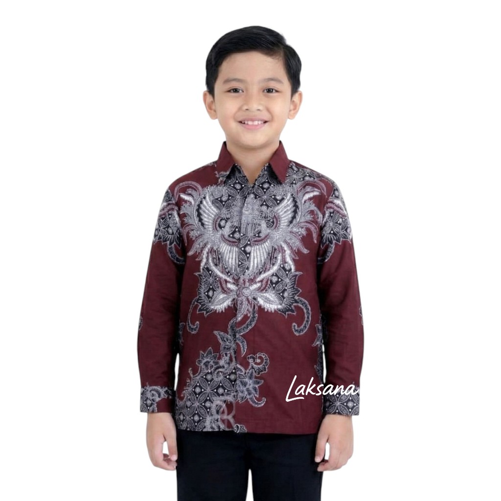 (CUCI GUDANG) / PREMIUM Laksana - Atasan Kemeja Anak Laki Laki Laksana Batik Shirt - Batik Anak Laki
