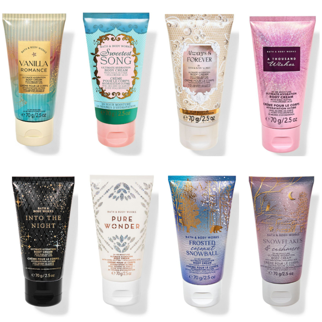 BBW BODY CREAM / BODY LOTION TRAVEL SIZE - INTO THE NIGHT, LAVENDER VANILLA, PURE WONDER, A THOUSAND