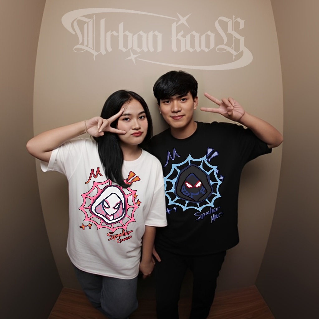 Kaos Couple Spider Gwen & Miles Z3 DEWASA | Couple Spiderman | Tshirt Couple | kaos couple pasangan 