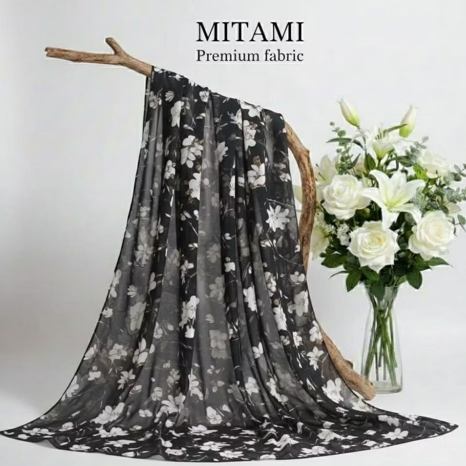 ​Kain Sifon motif Bulu Bulu Timbul Uragiri (Harga Kain Per½ Meter)KYT