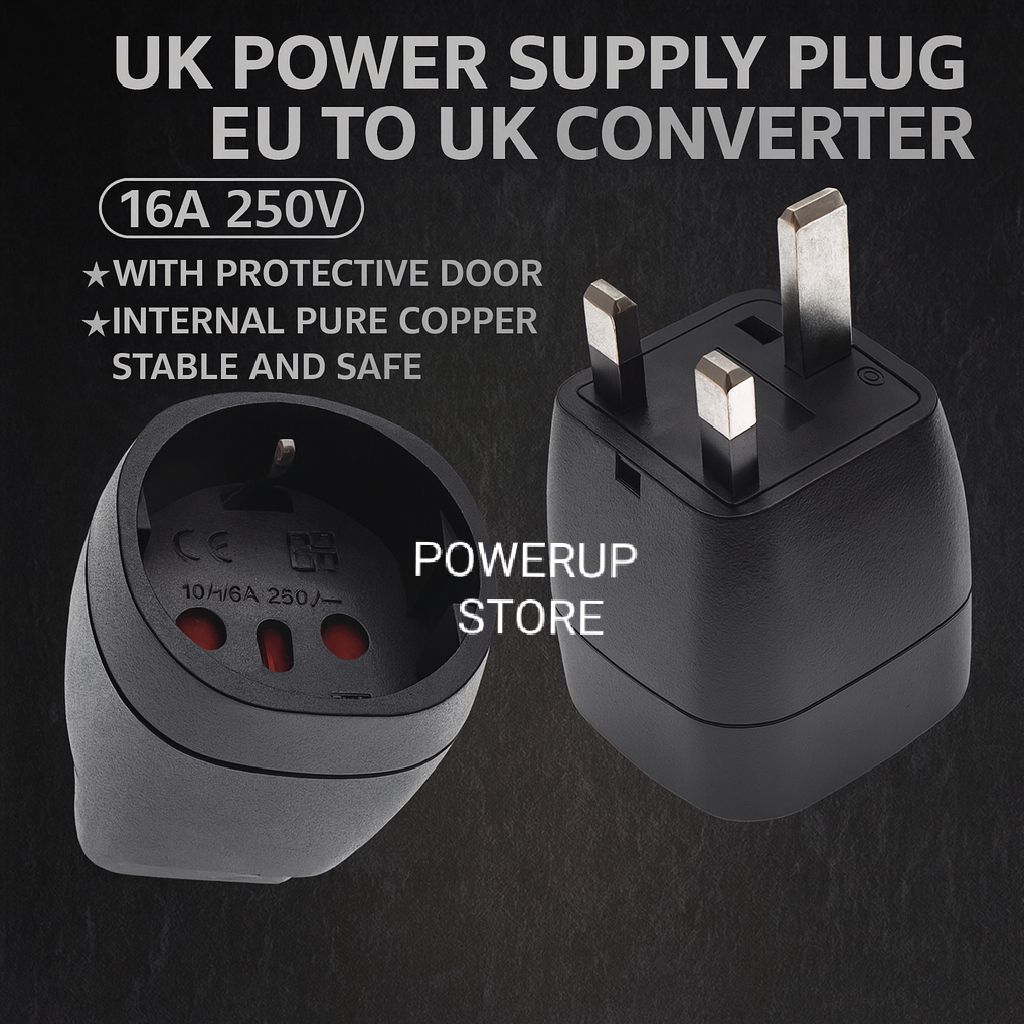 Adaptor Colokan EU to UK 2500W 16A Converter Steker Eropa ke Inggris Universal Plug untuk Inggris, S