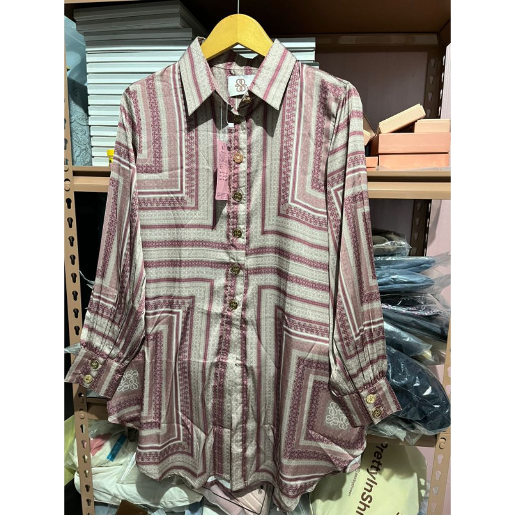 Shi by Shireen Sungkar DefMin Blouse size M Medium Mono Monogram Logo Shirt Zaskia Sungkar ZS Nada P