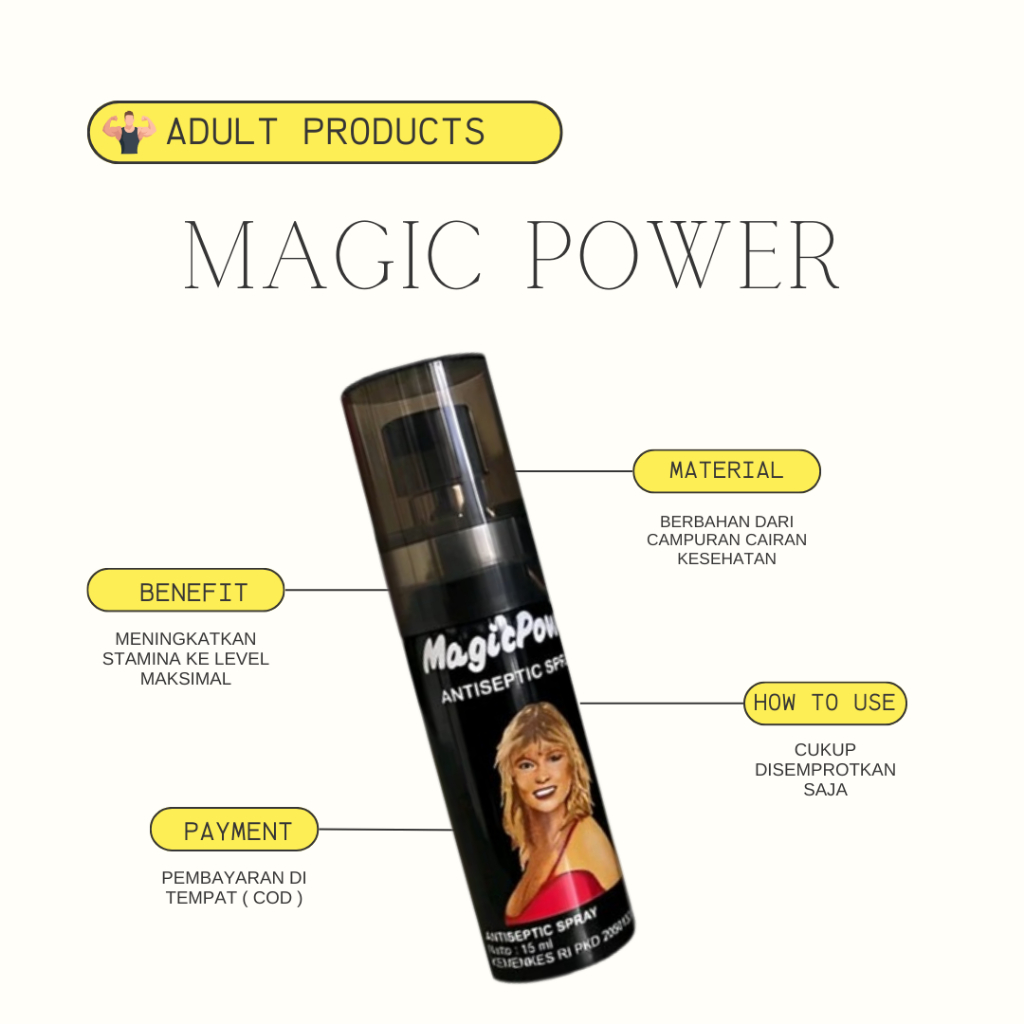 Tissue / Magic Power - Antiseptic Magic Power Spray ( Kotak Hitam )Isi 1Botol | Magic Power Spray